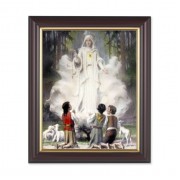 10" x 12" Walnut Frame with Gold Inside Lip and a 8" x 10" Our Lady of Fatima Print