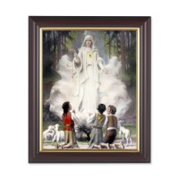 10" x 12" Walnut Frame with Gold Inside Lip and a 8" x 10" Our Lady of Fatima Print
