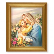 10" x 12" Gold Leaf Finish Beveled Frame with 8" x 10" Madonna and Child Textured Art