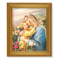 10" x 12" Gold Leaf Finish Beveled Frame with 8" x 10" Madonna and Child Textured Art