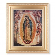 10 1/4" x 12 1/4" Satin Gold Frame with an 8" x 10" Our Lady of Guadalupe Print