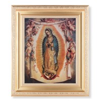 10 1/4" x 12 1/4" Satin Gold Frame with an 8" x 10" Our Lady of Guadalupe Print