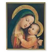 11" x 14" Gold Plaque Frame with a Our Lady of Good Counsel Print