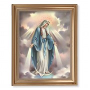 13 1/2" x 16 9/16" Gold Leaf Antique Finished Frame with 11" x 14" Our Lady of Grace Textured Art