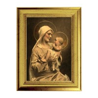 6 3/4" X 8 3/4" Gold Leaf Finish Frame with 5" X 7" Mother of Divine Christ Textured Art