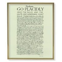 8" x 10" Gold Plaque Frame with a Go Placidly Print
