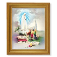 10" x 12" Gold Leaf Finish Beveled Frame with 8" x 10" Our Lady of Fatima Textured Art