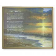 8" x 10" Gold Plaque Frame with a Gold Print Frame with Footprints