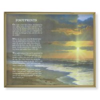 8" x 10" Gold Plaque Frame with a Gold Print Frame with Footprints