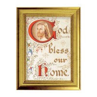 6 3/4" X 8 3/4" Gold Leaf Finish Frame with 5" X 7" House Blessing Textured Art