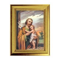 6 3/4" X 8 3/4" Gold Leaf Finish Frame with 5" X 7" Saint Joseph Textured Art 6 3/4" X 8 3/4" Gold Leaf Finish Frame with 5" X 7" Saint Joseph Textured Art