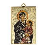 4" x 6" Gold Foil Our Lady of Romanus Mosaic Plaque 4" x 6" Gold Foil Our Lady of Romanus Mosaic Plaque