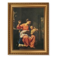 15 1/2" x 19 1/2" Antique Gold Leaf Beveled Frame with Bead Inlay and 12" x 16" Jesus and Mary Textured Art 15 1/2" x 19 1/2" Antique Gold Leaf Beveled Frame with Bead Inlay and 12" x 16" Jesus and Mary Textured Art