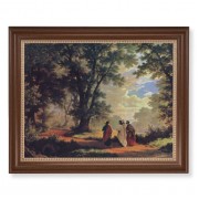 13 1/2" x 16 9/16" Walnut Finished Frame with 11" x 14" Zund: Way to Emmaus Textured Art