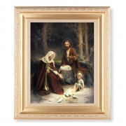 10 1/4" x 12 1/4" Satin Gold Frame with an 8" x 10" Holy Family Print
