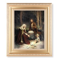 10 1/4" x 12 1/4" Satin Gold Frame with an 8" x 10" Holy Family Print