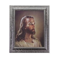 10 1/2" x 12 1/2" Grey Oak Finish Frame with an 8" x 10" Sallman: Head Of Christ Print