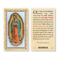 25pk - Prayer To Our Lady Of Guadalupe  Gold Stamped Laminated Holy Card  Pk 25