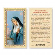 25pk - Mother Of Sorrow  Gold Stamped Laminated Holy Card  Pk 25