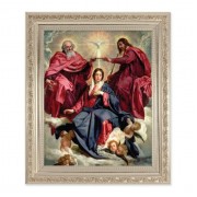 10" x 12" Ornate Silver Frame with a Crowning of Mary Print