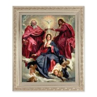 10" x 12" Ornate Silver Frame with a Crowning of Mary Print