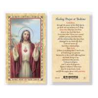 25pk - Healing Prayer At Bedtime  Gold Stamped Laminated Holy Card  Pk 25