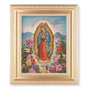 10 1/4" x 12 1/4" Satin Gold Frame with an 8" x 10" Our Lady of Guadalupe Print