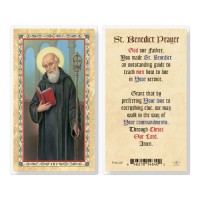 25pk - Saint Benedict - God Our Father Gold Stamped Laminated Holy Card  Pk 25
