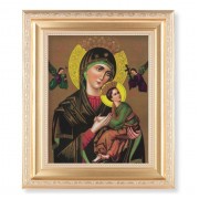 10 1/4" x 12 1/4" Satin Gold Frame with an 8" x 10" Our Lady of Perpetual Help Print