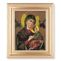 10 1/4" x 12 1/4" Satin Gold Frame with an 8" x 10" Our Lady of Perpetual Help Print