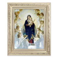 8.25" x 10.25" Silver Ornate Frame with a 6" x 8" Bouguereau: Queen of Angels Print