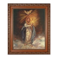 10" x 12" Ornate Wood Frame with an 8" x 10" Mary with Monstrance Print