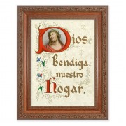 8.25" x 10.25" Ornate Wood Frame with a 6" x 8" House Blessing Spanish Print