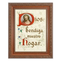 8.25" x 10.25" Ornate Wood Frame with a 6" x 8" House Blessing Spanish Print