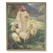 11" x 14" Gold Plaque Frame with a Sallman: Good Shepherd Print