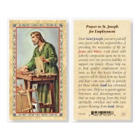 25pk - Saint Joseph - Employment Prayer Gold Stamped Laminated Holy Card  Pk 25