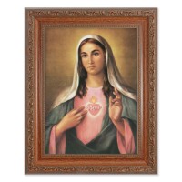8.25" x 10.25" Ornate Wood Frame with a 6" x 8" La Fuente: Immaculate Heart of Mary Print