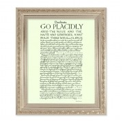 10" x 12" Ornate Silver Frame with a Go Placidly Print