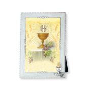 White Pearlized Communion Chalice with Grapes Photo Frame