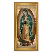15 1/2" x 29" Gold Leaf Finished Frame with 12' x 26" Our Lady of Guadalupe Textured Art
