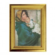 6 3/4" X 8 3/4" Gold Leaf Finish Frame with 5" X 7" Madonna of The Street Textured Art