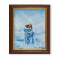 10 1/2" x 12 1/2" Walnut Finish Beveled Frame with 8" x 10" Welcome Home- The Reunion Textured Art