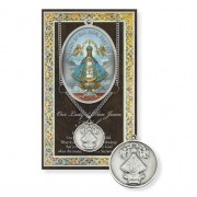 Our Lady of San Juan Genuine Pewter Medal on a 18" Chain with Biography and Picture Folder Our Lady of San Juan Genuine Pewter Medal on a 18" Chain with Biography and Picture Folder