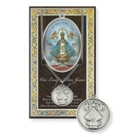 Our Lady of San Juan Genuine Pewter Medal on a 18" Chain with Biography and Picture Folder Our Lady of San Juan Genuine Pewter Medal on a 18" Chain with Biography and Picture Folder