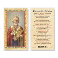 25pk - Saint Nicholas    Gold Stamped Laminated Holy Card  Pk 25
