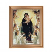 13 1/2" x 16 9/16" Gold Leaf Antique Finished Frame with 11" x 14" Queen of Angels Textured Art