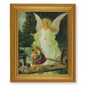 10" x 12" Gold Leaf Finish Beveled Frame with 8" x 10" Guardian Angel Textured Art
