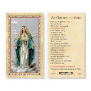 25pk - Offering To Mary  IHM Gold Stamped Laminated Holy Card  Pk 25