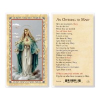 25pk - Offering To Mary  IHM Gold Stamped Laminated Holy Card  Pk 25