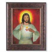 11 1/4" x 13 1/4" Art Deco Frame with an 8" x 10" The Sacred Heart of Jesus Print